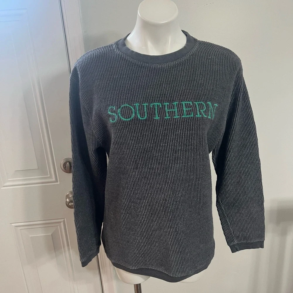 MV Sport Gray Sweatshirt with Green Southern Lettering